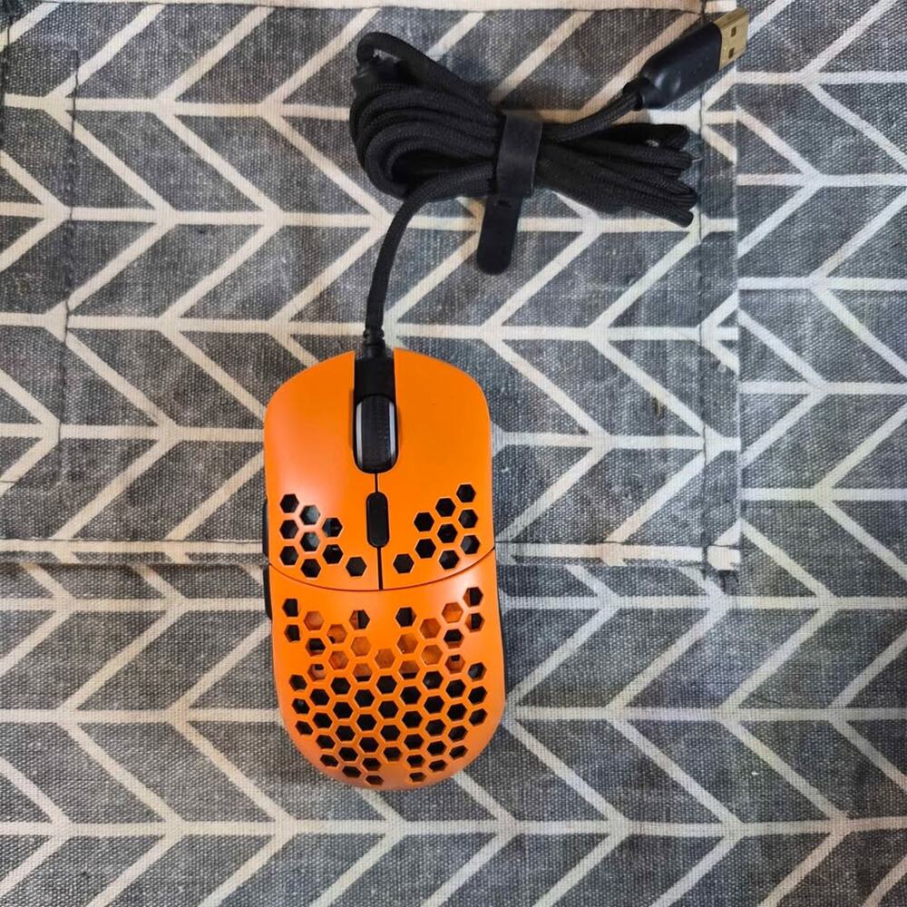 HK Gaming Mira-S Ultra Lightweight 61g Gaming Mouse Honeycomb Shell Orange